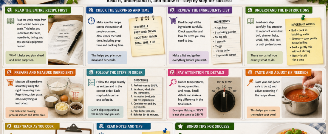 How to Read and Follow a Recipe Correctly