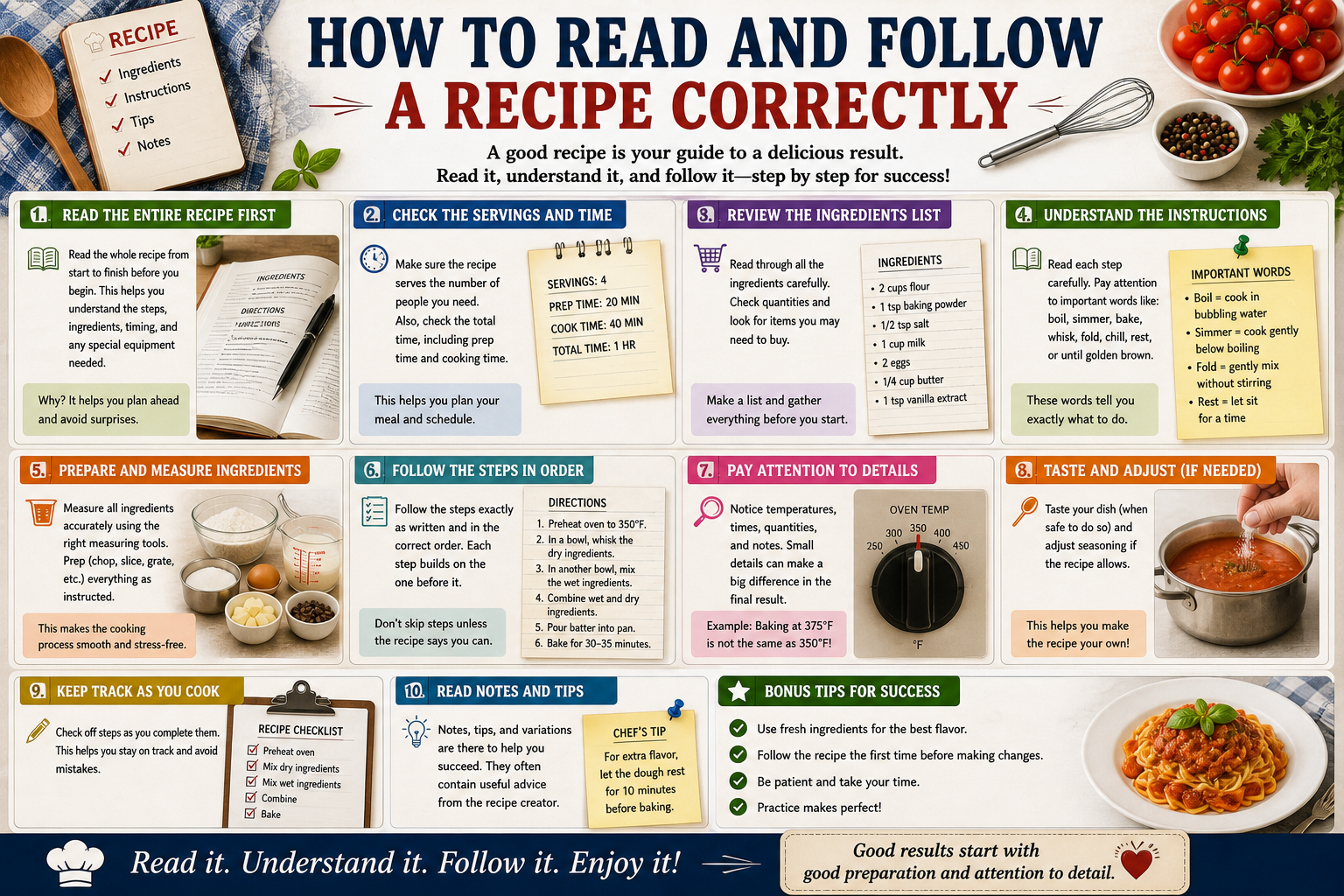How to Read and Follow a Recipe Correctly
